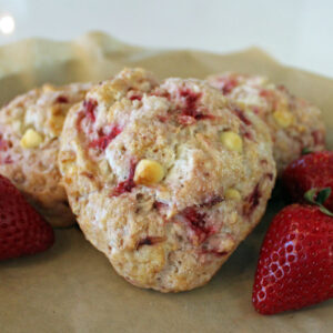 Strawberry White Chocolate Scone